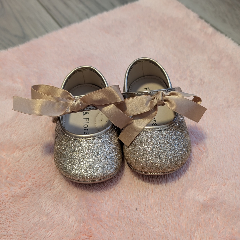Elegant Glittery Kids Dress Shoes with Bow